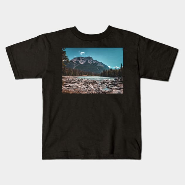 Jasper National Park Mountain Landscape Photo V3 Kids T-Shirt by Family journey with God